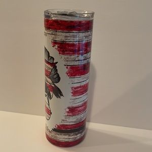 NEW 20OZ SUBULATION TUMBLER AMERICA FLAG WITH MOM WITH MESSY BUN